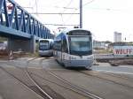 Zwei Zweisystemstadtbahnwagen (links 1009 ...  Johannes Bur 28.07.2008
