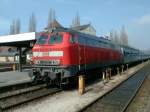 BR 218 Lokportraits DBAG Diesellok BR 218 im Hbf.Lindau am 06.03.01