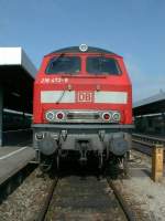 BR 218 Lokportraits DBAG Diesellok BR 218 im Hbf.Lindau am 06.03.01