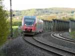 DB - Triebzug 643 020-1 unterwegs bei Stockhausen am 01.05.2008 ...