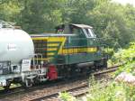 7351 mit einem Bauzug ...  Dieter Schumacher 04.08.2008