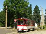 Tatra Stra�enbahn Triebwagen Nummer 317 unterwegs als Linie 6 vom ...