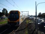 Neuer australischer Doppelstock-Triebzug bei der Einfahrt in Cabramatta am 18.06.2008 ...