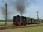 Die 70 083 am 21.06.2008 mit einem Pendelsonderzug von M�hldorf ...