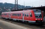 Früher, verregneter Morgen in Ulm Hbf. Allgäu-Franken-Express 612 574-4 kurz ... Früher, verregneter Morgen in Ulm Hbf. Allgäu-Franken-Express 612 574-4 kurz ...