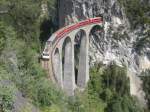 Ge4/4lll am 2.7.08 auf dem Landwasserviadukt.  ...