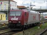 185 534 der OHE am 20.8.2008 in Regensburg.  ...