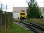 Dieser Triebwagen der BR 708(Oberleitungsrevisionstriebwagen?) stand am 23.08.08 im Bahnbetreibswerk ...