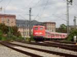 110 166-6 f�hrt mit ihrem RE 4092 nach Trier Hbf ...
