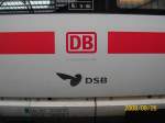  DB in cooperation with DSB als Seitenlogo am ICE 37 ...