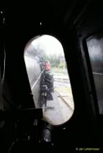 23.08.2008. Sicht von Lokf�hrerstand der Br 52 8041-7.  ...