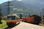montafonerbahn MBS ES 10.207 + ET 10.207, Tschagguns, 09.07.2008 (am Ladegleis werden gerade zwei vierachsige Rungenwagen mit Holz beladen)