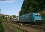 kbs-720-schwarzwaldbahn IC2371 (hamburg Altona-Konstanz) mit Schublok 101 016-4 'Unicef' am ex. Bf Somemrau 10.08.08.