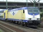 BR 146 mit Zugen ME 146-03 zieht einen metronom aus HH-Harburg in Richtung Bremen am 06.08.2008.
