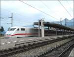 Dieser ICE 1 kam am 29.07.08 aus Interlaken Ost und ...
