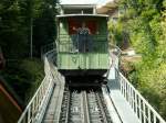 Funiculaire Fribourg. Le Funi wie es auch genannt wird,auf Talfahrt.Fribourg 26.08.08 ...