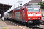 BR 146 mit Zugen BR 146 114-4 am fr�hen morgen auf der Fahrt nach Basel Badischer Bahnhof , hier in M�llheim ( Baden ) 