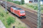 185 001-5 mit einem Gz in Elmshorn. 07.08.08  ...