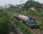V 2102 (MaK G1206) der MWB mit einem G�terzug am ...