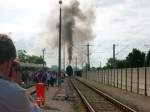 Die Dampfwolke von 52 8154 sieht aus wie ein Tornado! ...