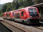 Ein Dreiergespann VT 641 verl�sst Bad S�ckingen in Richtung Basel ...