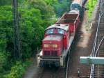 290 145 rangiert am 18.08.08 mit G�terwagen im Rbf Leipzig-Engelsdorf. ...