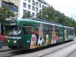 Wagen 39 mit Fahrenburger Bier-Werbung h�lt am Marktplatz und wird ...