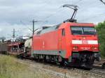 BR 152 140-0 zieht einen G�terzug durch Tamm (W�rtt.) in ...
