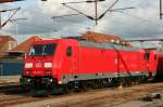 DB 185 327-4 steht am 24-6-2008 in Padborg.  ...