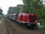 br-212-db-10020 V100, 212 007 im Schub des SDZ 91789 von Essen Steele nach Bochum Hbf.,in Essen-Eiberg.(21.09.2008)