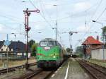 eisenbahn-logistik-und-transporte-eilt-gmbh Ei.L.T. 2 (ex. WAB 25) hat mit Ihrem G�terzug gerade den Anschluss des Baustoffhofes verlassen und durchf�hrt nun den Bahnhof Grimmen. (20.08.08) 