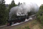 BR 01 10 01 1066 und 01 202 mit DPE 91027 bei km 80,0 auf der Schiefen Ebene am 20.09.2008