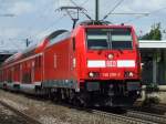 BR 146 mit Zugen BR 146 209 mit einem RE in Richtung Stuttgart in Asperg am 26.08.2008.