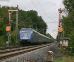 BR 101 Werbelokomotiven 101 070-1 'Adler Mannheim'mit dem IC2068 (N�rnberg-Karlsruhe) an der Doppelformsignaleinfahrt in Goldsh�fe  4.9.08