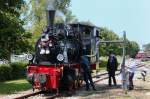 BR 99 99 7302 erg�nzt ihre Wasservorr�te f�r die Fahrt nach Oppingen. (Amstetten, 17.08.2008).
