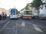dusseldorf Seltens Bild ein NF8U auf der 706 und ein alter Bus. Anlass war das 100 j�hrige bestehen des Betriebshofs Steinberg
