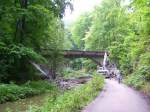 Weiseritztalbahn Mit Hochdruck wird an den Br�cken im Rabenauer Grund gearbeitet, hier am 21.09.08.