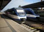 OLA-Treffen in G�strow am 19.08.2008 zwischen den Triebwagen 0001 nach ...