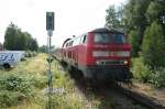 DB 218 102-2 am 28.6.2008 in L�beck-Travem�nde Hafen.
  ...