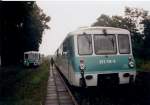 Deutsche Z�ge kreuzen sich in Polen.Zwei 772-Triebwagen begegnen sich im ...