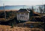 Fahrdienstleiterstellwerk B2 in Lietzow an der Ausfahrt Binz/Sassnitz im M�rz ...
