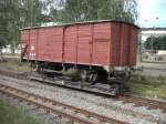 Regelspur Wagen 04-20-09 aufgebockt auf Rollwagen in Zittau Vorstadt (09.08.2008) ... Regelspur Wagen 04-20-09 aufgebockt auf Rollwagen in Zittau Vorstadt (09.08.2008) ...
