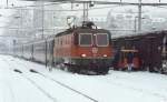 Re 4/4 2 am 27.02.1988 in St. Gallen.  ...