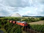 Am 02.09.08 bezwingt 232 362-4 eine Steigung in Dankmarshausen auf ...