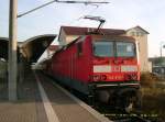 143 879 steht am Morgen des 28.09.08 mit dem RE ...
