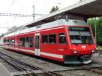 CJ 1000 mm CJ - Gelenktriebwagen ABe 2/6 633 im Bahnhof Saignelegier am 01.08.2008