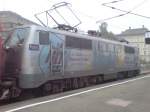BR 111 Lokportraits BR 111 027-9 mit RE 30009 in M�nchen Hauptbahnhof auf Gleis 5 mit dem Aufdruck 850 Jahre M�nchen, am 28.09.08