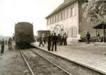 Sonderzug im Endbahnhof Liebenwalde der Heidekrautbahn um 1988 (heute stillgelegt) ...