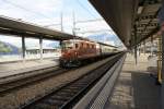 Re 4/4 193 steht am 9.8.08 in Spiez.  ...
