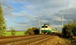 151 016 with EC 106 PRAHA near Pardubice (2.10.08)  ...